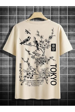 Unisex Tokyo Baskılı Oversize Tişört