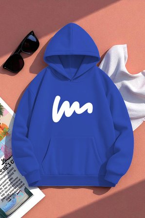 Unisex W Baskılı Oversize Sweatshirt