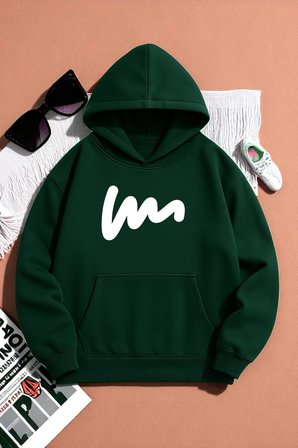 Unisex W Baskılı Oversize Sweatshirt