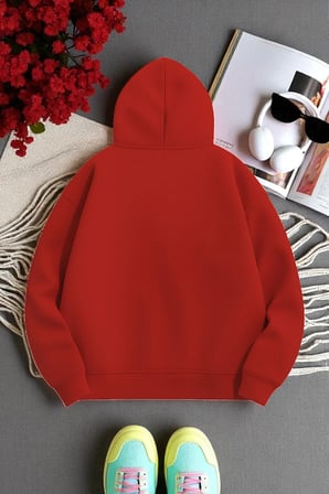 Unisex Kalp Lolipop Detayli Baskılı Oversize Sweatshirt