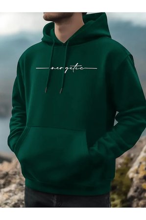Unisex El Yazi Energetic Baskılı Oversize Sweatshirt
