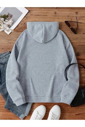 Papatya Kelebek Baskılı Oversize Sweatshirt