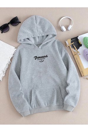 Unisex Thousand Baskılı Oversize Sweatshirt