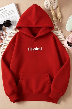 Unisex Classical Baskılı Oversize Sweatshirt