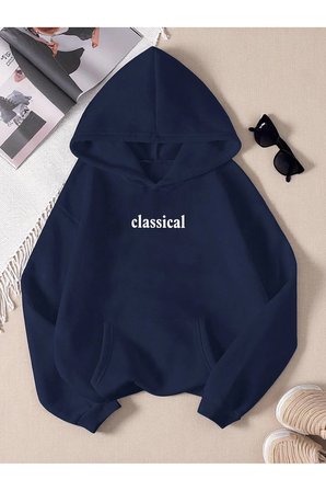 Unisex Classical Baskılı Oversize Sweatshirt