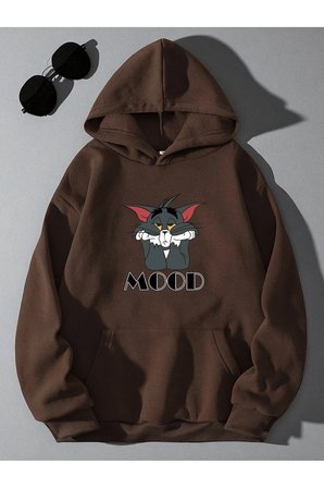 Mood Baskılı Oversize Sweatshirt