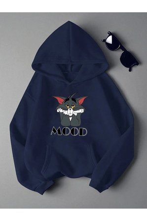 Mood Baskılı Oversize Sweatshirt