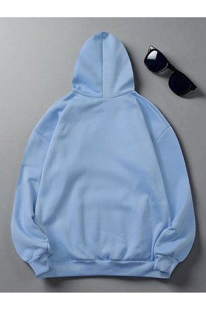 Unisex Sirali Kalp Baskılı Oversize Sweatshirt