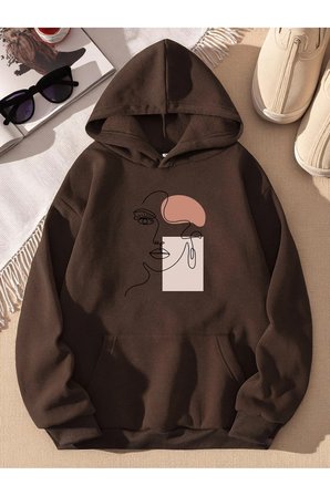 Silüet Baskılı Oversize Sweatshirt