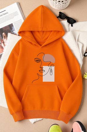Silüet Baskılı Oversize Sweatshirt