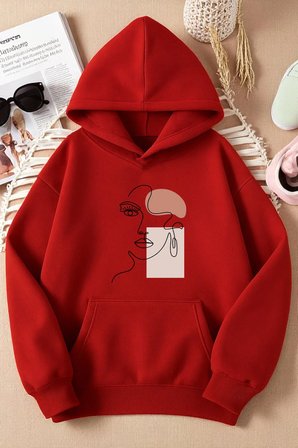 Silüet Baskılı Oversize Sweatshirt