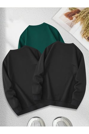 3'lu Paket Oversize Sweatshirt