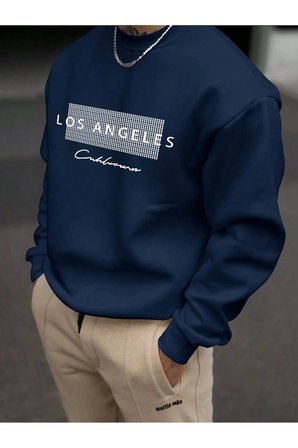 Unisex Los Angeles Baskılı Oversize Sweatshirt