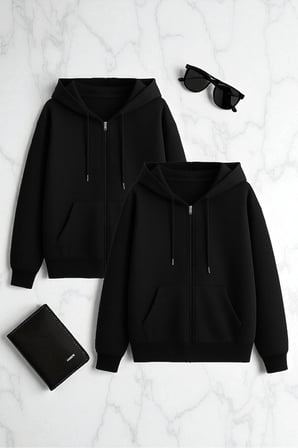 Fermuar Kapüşonlu Sweatshirt