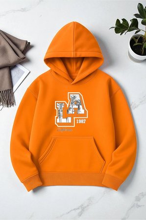 La California Baskılı Oversize Sweatshirt