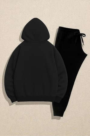 Unisex Enjoy Baskılı Tasarım Oversize Sweatshirt Eşofman Takım