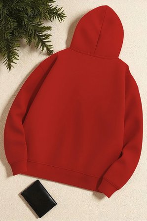 Unisex Kurdele Baskılı Tasarım Oversize Sweatshirt