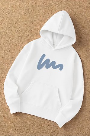 Unisex W Baskılı Tasarım Oversize Sweatshirt