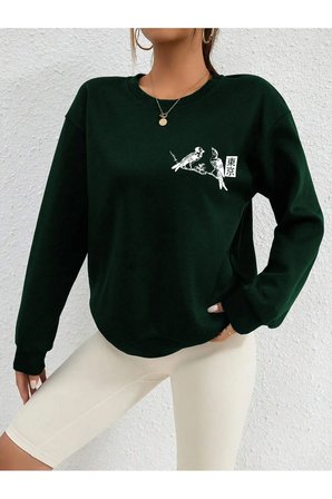 Unisex Tokyo Baskılı Tasarım Oversize Sweatshirt