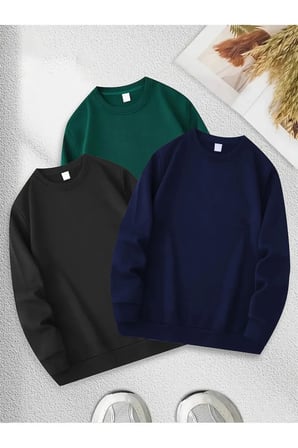 3'lu Paket Oversize Sweatshirt