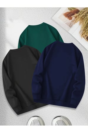 3'lu Paket Oversize Sweatshirt