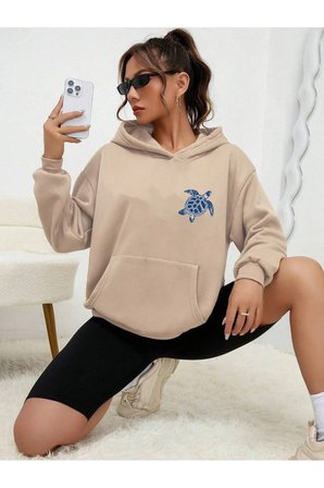 Unisex The Ocean is Calling Baskılı Tasarım Oversize Sweatshirt