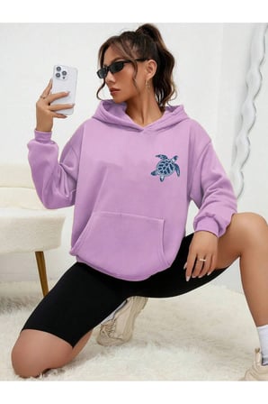 Unisex The Ocean is Calling Baskılı Tasarım Oversize Sweatshirt
