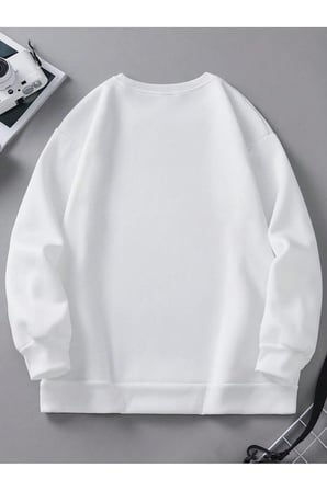 Unisex Sirali Kalpler Baskılı Tasarım Oversize Sweatshirt