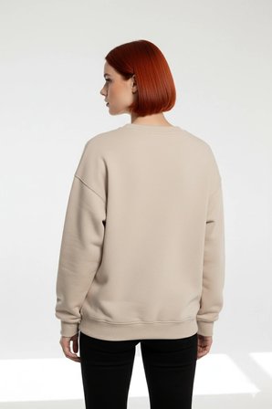 Unisex Renkli Cicekler Baskılı Oversize Bisiklet Yaka Sweatshirt