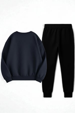 Unisex Los Angeles Baskılı Oversize Bisiklet Yaka Sweatshirt 2'li Eşofman Takımı