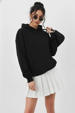 Unisex Yumuşak Dokulu Düz 3 İplik Oversize Sweatshirt – Sade ve Modern Görünüm