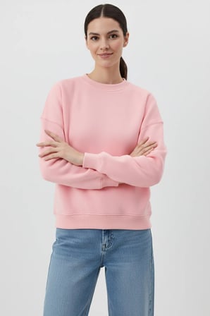 Unisex Yumuşak Dokulu Düz 3 İplik Oversize Sıfır Yaka Sweatshirt – Sade ve Modern Görünüm