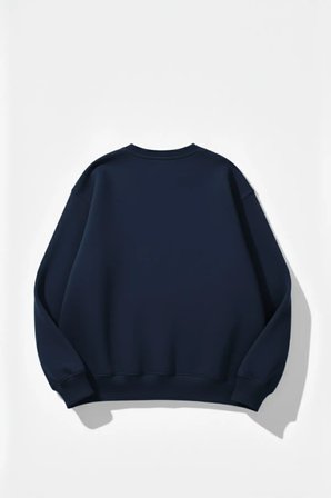 Unisex Yumuşak Dokulu Düz 3 İplik Oversize Sıfır Yaka Sweatshirt – Sade ve Modern Görünüm