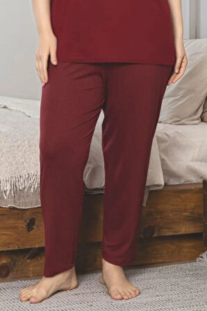 X-Dreamy Büyük Beden Viskon Desenli Kısa Kollu Pijama Takımı
