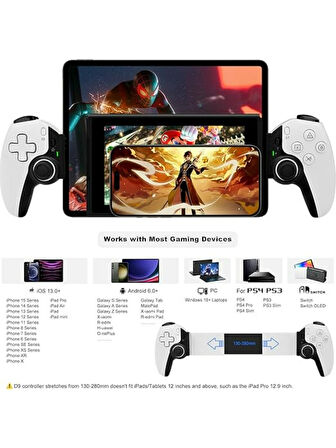 D9 Telefon Tablet Gamepad Bluetooth Kontroller 5.2 Kablosuz Android iOS PS4 Switch PC