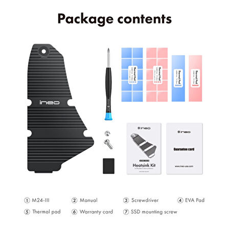 İneo PS5 Fat Model SSD Soğutucu Heatsink Kit M24-III