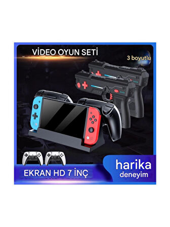 M20 Pro Taşınabilir Retro Atari, Oyun Konsolu, IPS 7 Inç Geniş Ekran, Çift Kol, Çift Tabanca, 128 GB