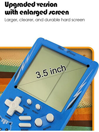 Tetris Oyun Konsolu 23 Bulmaca Oyunu Bataryalı 3.5 Inç LCD Mini Taşınabilir Atari