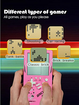 Tetris Oyun Konsolu 23 Bulmaca Oyunu Bataryalı 3.5 Inç LCD Mini Taşınabilir Atari