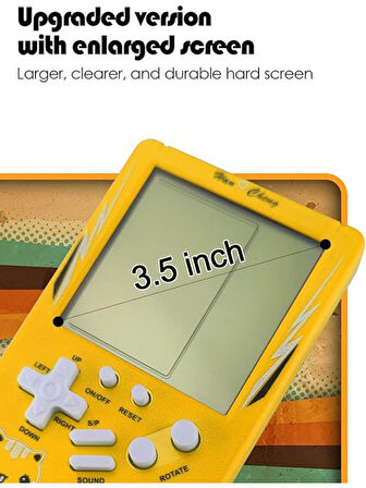 Tetris Oyun Konsolu 23 Bulmaca Oyunu Bataryalı 3.5 Inç LCD Mini Taşınabilir Atari