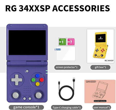 ANBERNIC RG 34XXSP Taşınabilir Retro El Konsolu 4 Renk Seçenekli