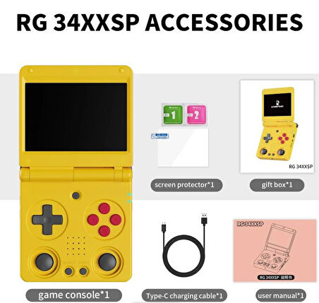 ANBERNIC RG 34XXSP Taşınabilir Retro El Konsolu 4 Renk Seçenekli