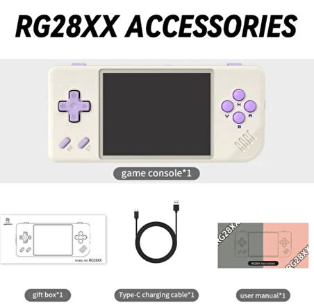 ANBERNIC RG28XX  Taşınabilir Retro El Konsolu 4 Renk Seçenekli