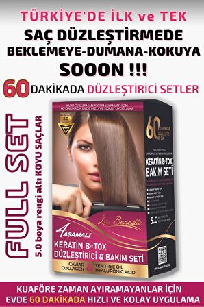 AVANTAJLI KERATİN DÜZLEŞTİRİCİ FULL SET + ŞAMPUAN + MASKE 3'LÜ SET (KOYU RENKLİ SAÇLAR İÇİN)