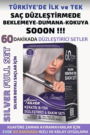 AVANTAJLI SILVER KERATİN DÜZLEŞTİRİCİ FULL SET + ŞAMPUAN + MASKE 3'LÜ SET (SILVER SAÇLAR İÇİN)