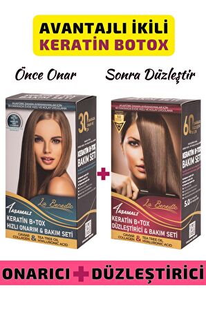 AVANTAJLI KERATİN BOTOX ONARICI VE DÜZLEŞTİRİCİ FULL SET (KOYU RENKLİ SAÇLAR İÇİN)