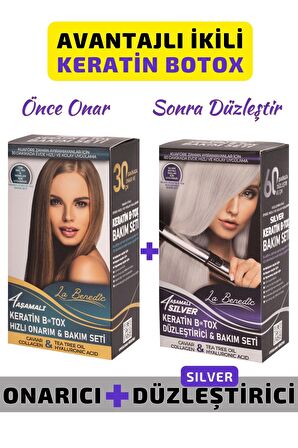 AVANTAJLI SILVER KERATİN BOTOX ONARICI VE DÜZLEŞTİRİCİ FULL SET (SILVER VE AÇIK SARI PLATIN RENKLİ SAÇLAR İÇİN)