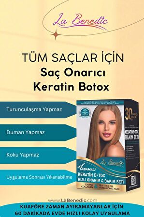 EKONOMİK 3'LÜ KERATİN BOTOX ONARICI VE DÜZLEŞTİRİCİ FULL SET (AÇIK RENKLİ SAÇLAR İÇİN)
