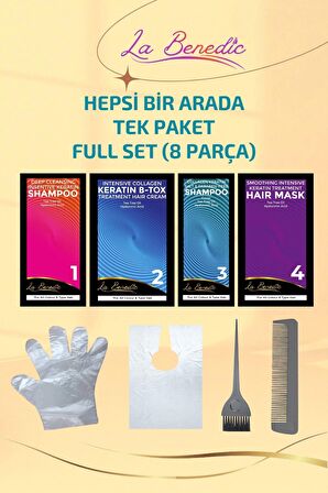 EKONOMİK 3'LÜ KERATİN BOTOX ONARICI VE DÜZLEŞTİRİCİ FULL SET (AÇIK RENKLİ SAÇLAR İÇİN)