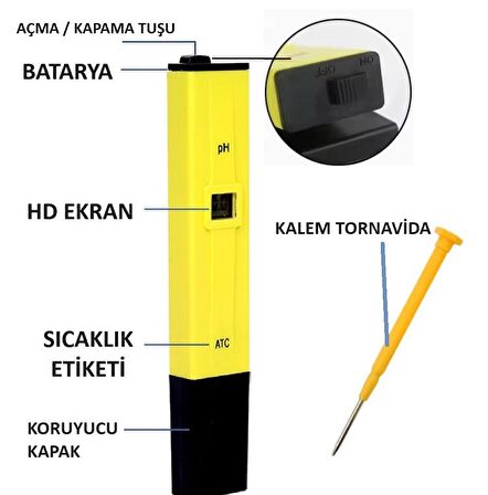 Dijital PH Metre Ölçüm Akvaryum Su Sıvı Alkali Ölçme Cihazı PH Ölçer Pil Ve İki Adet Çözelti Dahil 